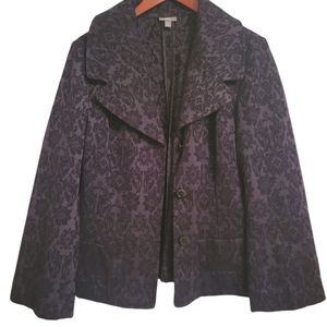 J. Jill Floral size 14 Velvet Domask Jacquard jacket black